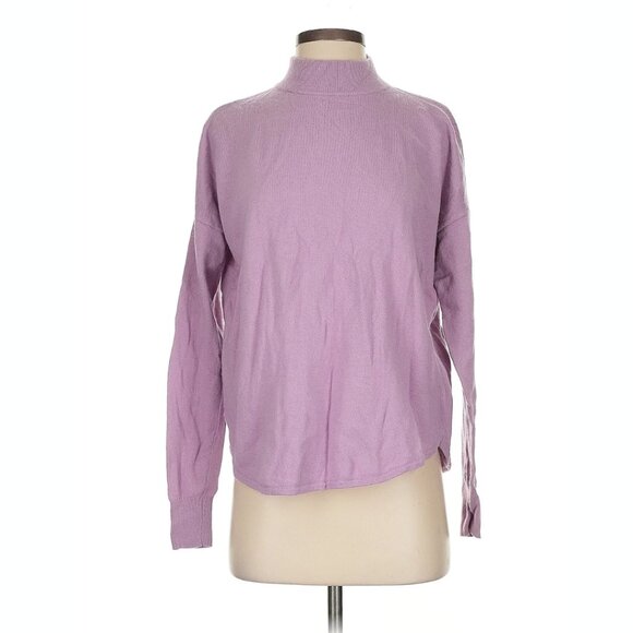 Madewell Ashbury Mockneck Sweater Alpaca Merino Wool Viscose Blend Sz S Lilac - Picture 2 of 6